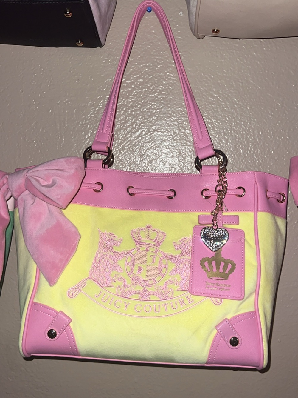 Juicy Couture Pink and yellow Scottie dog daydreamer